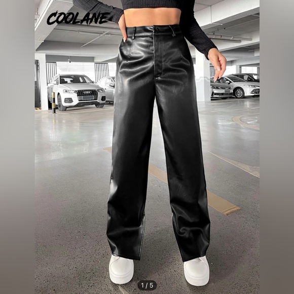 Women’s Black Leather Pants - Picture 1 of 5